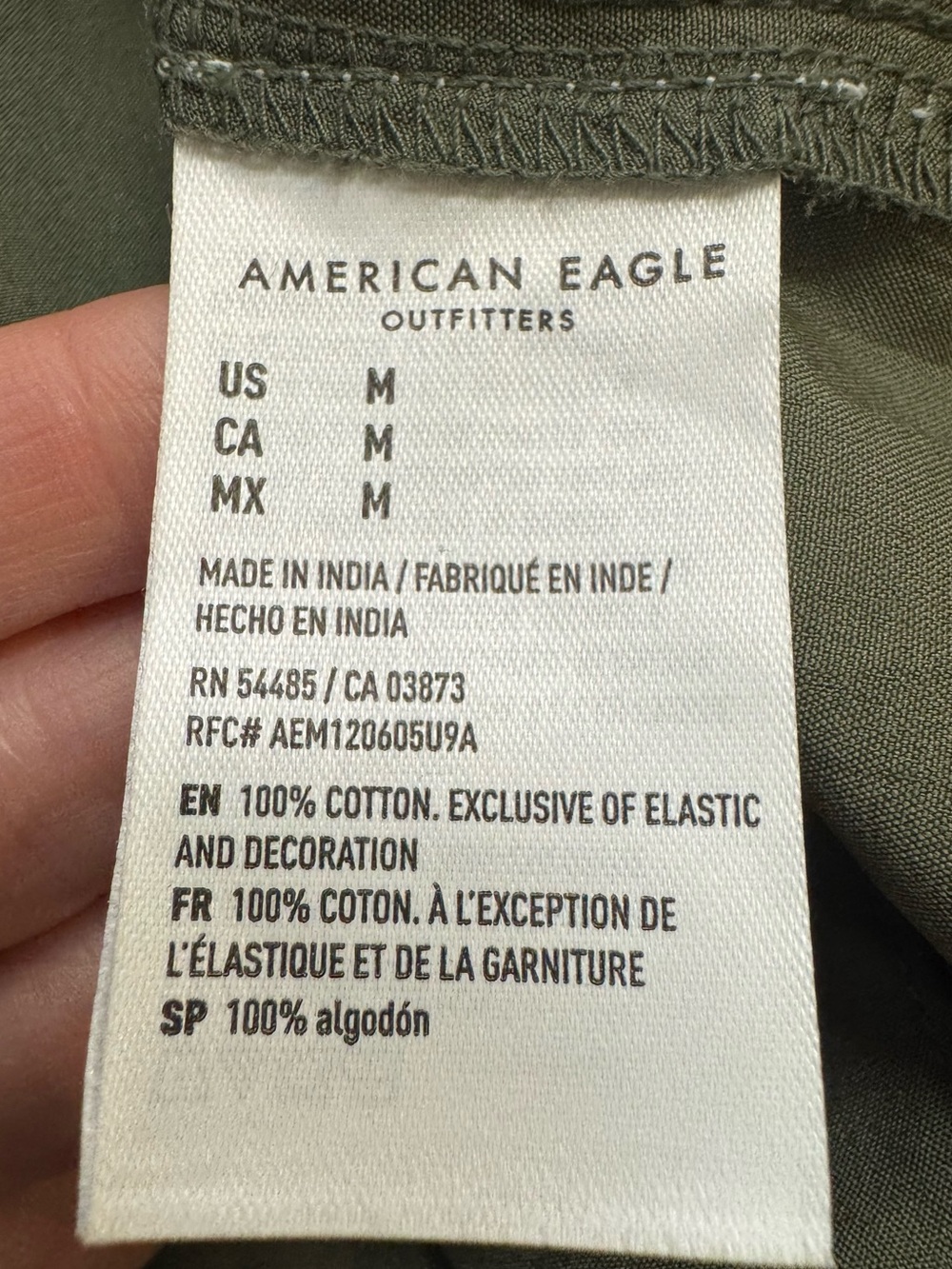 American Eagle V-Neck Corset Midi Dress Sundress Olive Green Pockets Medium - Picture 10 of 10